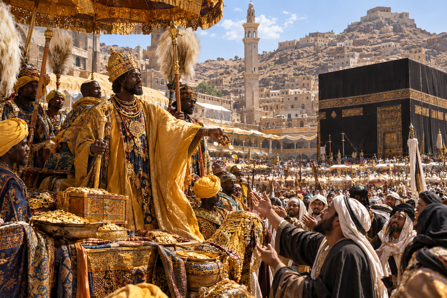 Mansa Musa with his golden wealth