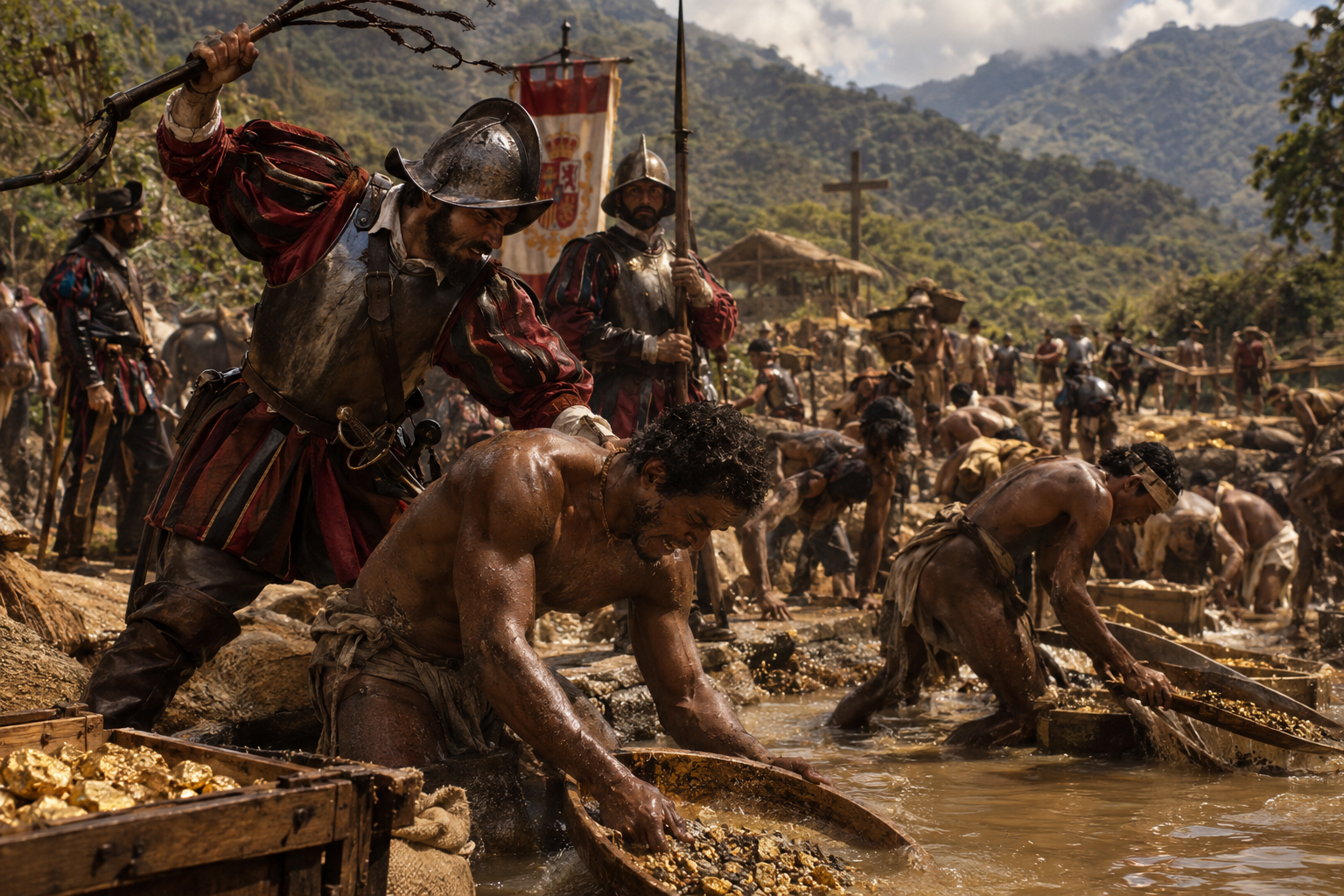 Spanish conquest and transatlantic gold wealth