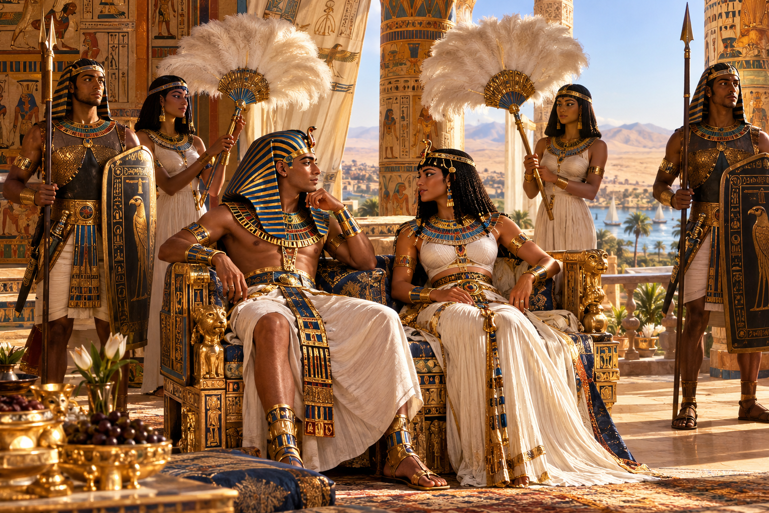 Pharaoh with his queen